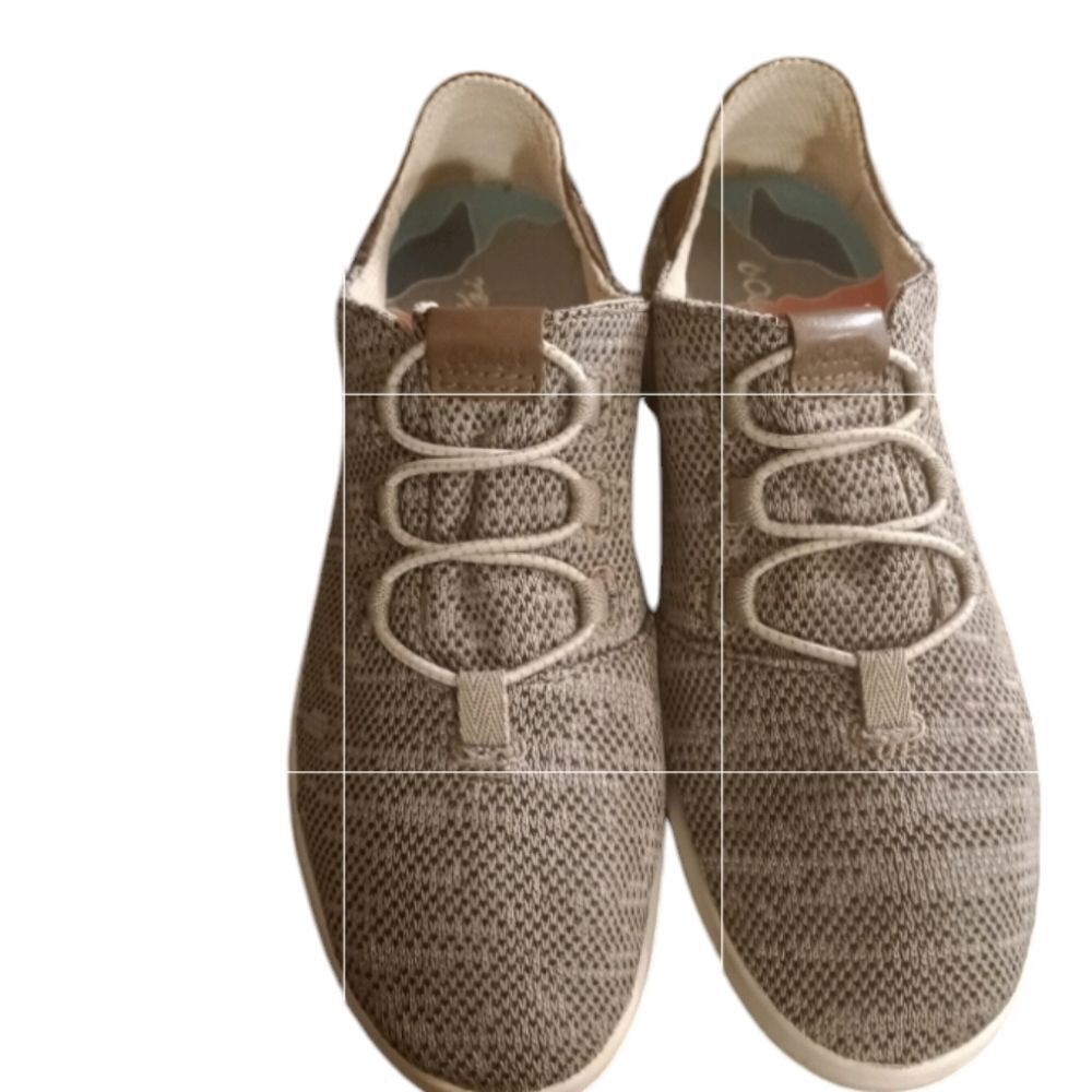 Olukai Hale'iwa Li Ha'a Gray Soft Knit Mesh Slip on Sneakers Sz 7.5